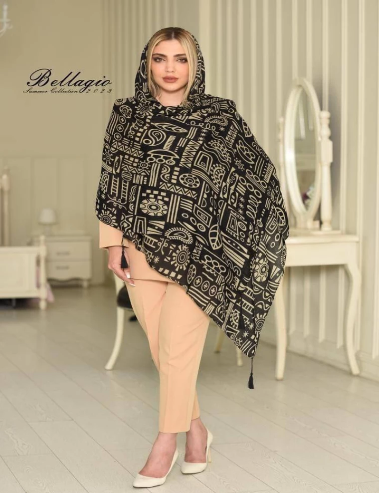 شال نخی منگوله دار کد 10280