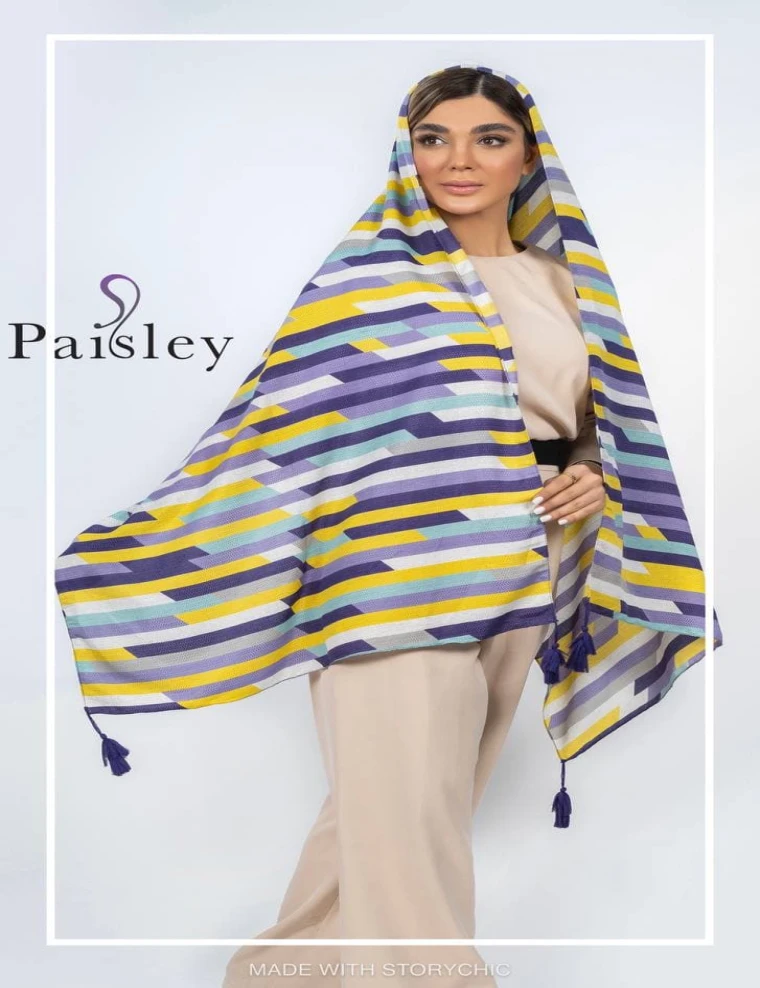 شال نخی منگوله دار0656