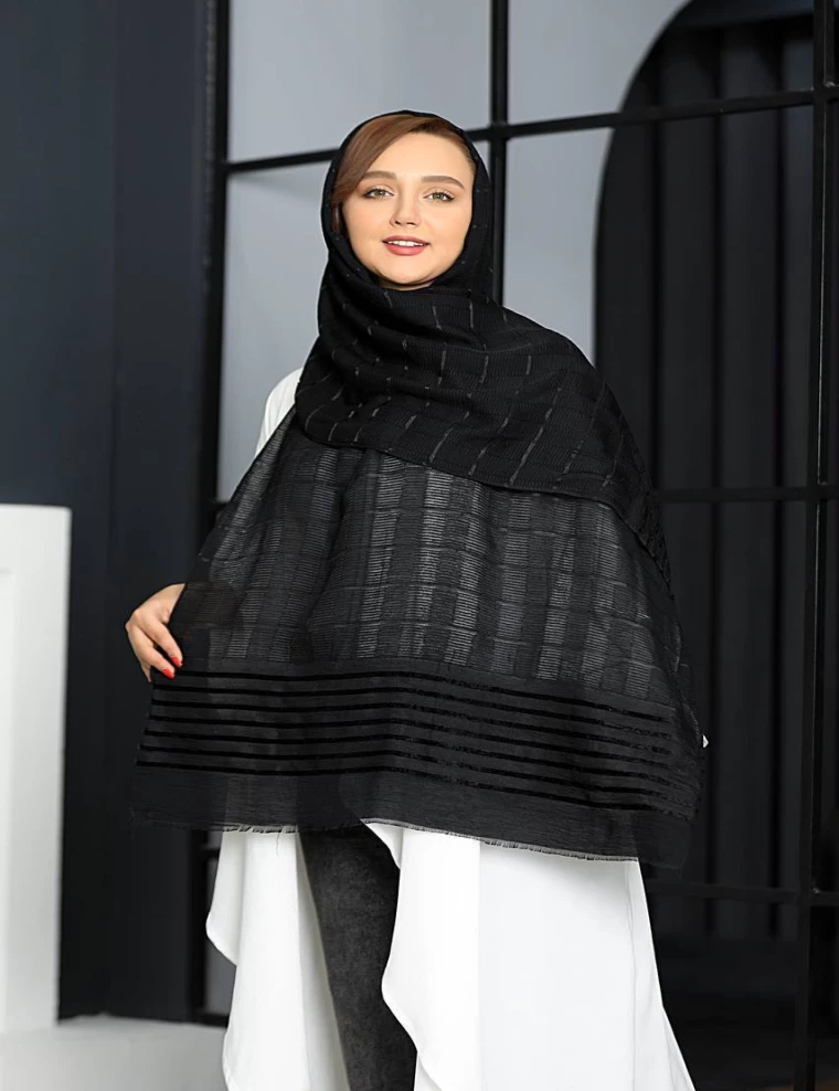 شال نخی دستک مخمل عرض 80 کد 8563