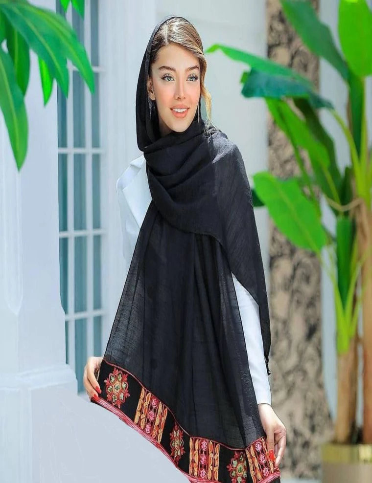 شال اسلپ دستک طرحدار عرض 75 کد 8672