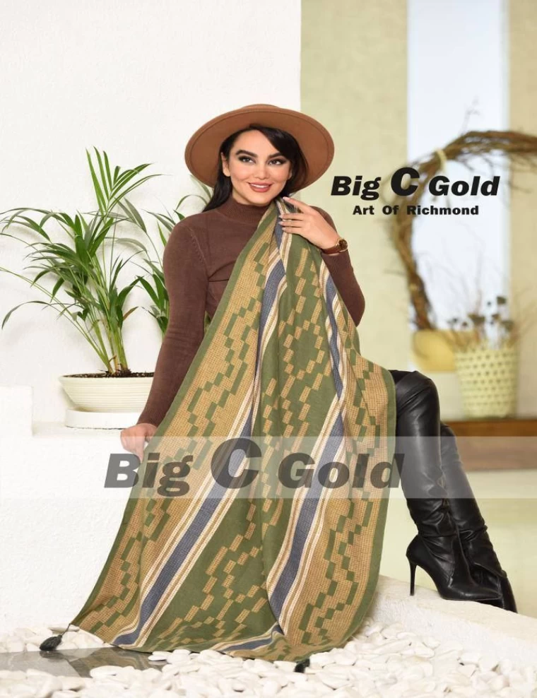 شال موهر منگوله دار عرض 75 کد 6056
