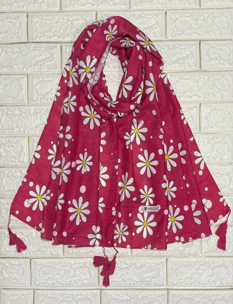 شال نخی منگوله دار عرض 75 کد 8393