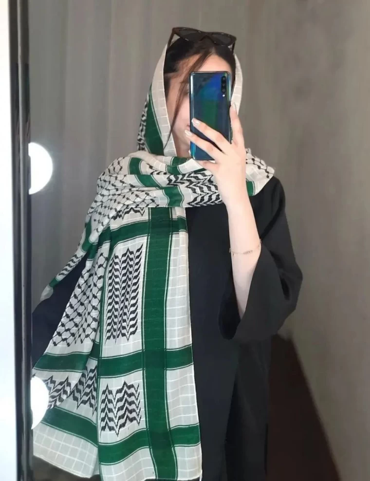 شال نخی پاییزه منگوله دار عرض 75 کد 6475