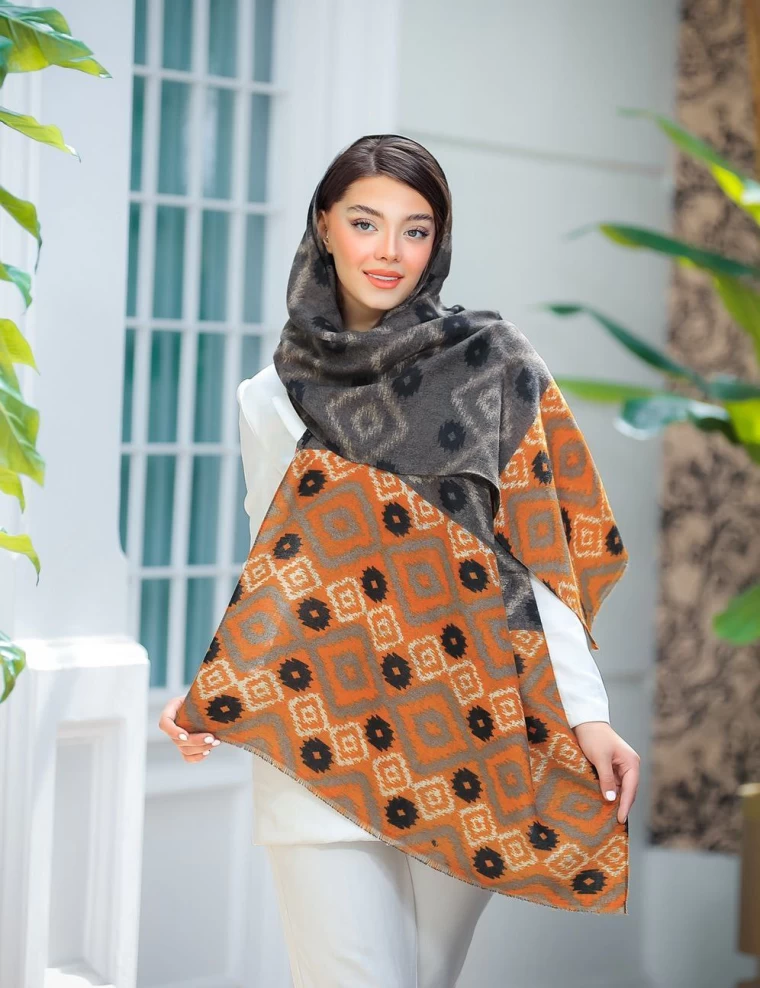شال موهر ریشه پرزی عرض 75 کد 6221