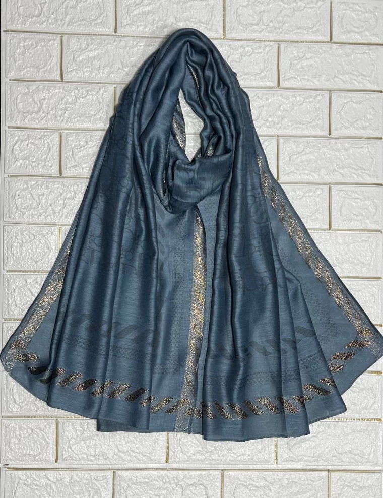 شال ژاکارد حاشیه لمه وارداتی عرض 80 کد 5974