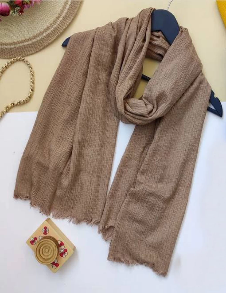 شال پفکی ریشه پرزی عرض 80 کد 6606