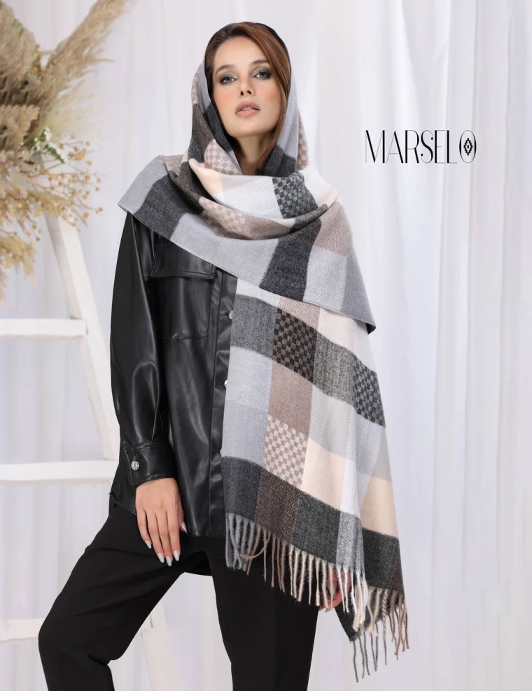 شال موهر وارداتی ریشه دار کد 10505