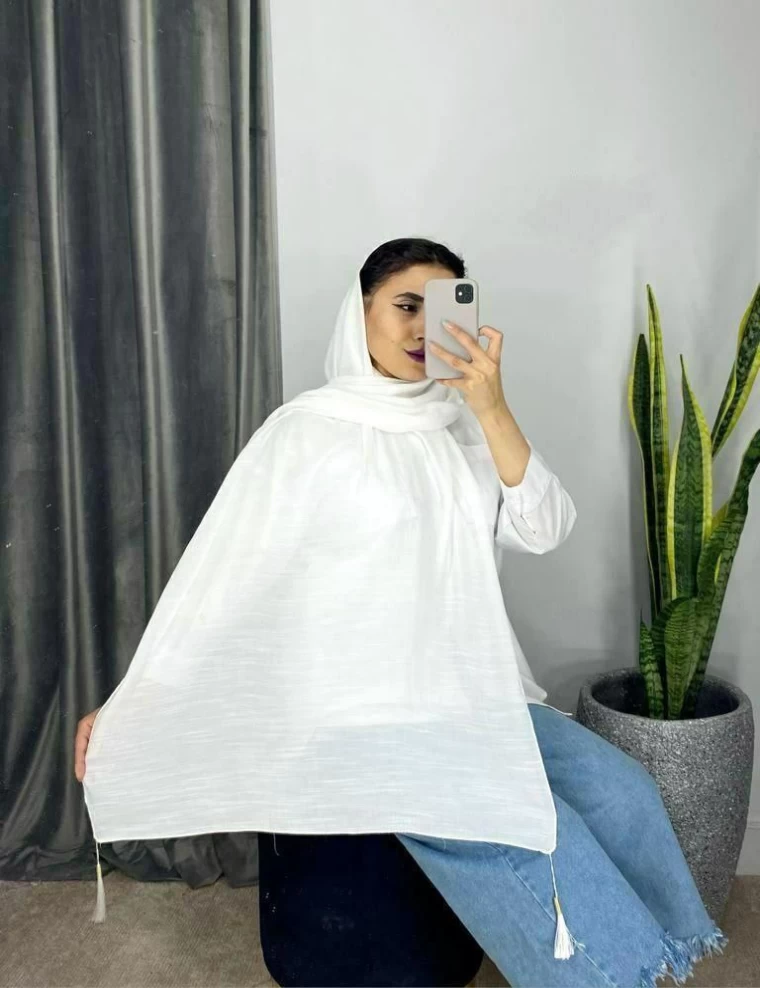 شال وال اسلپ منگوله دار عرض 75 کد 5689