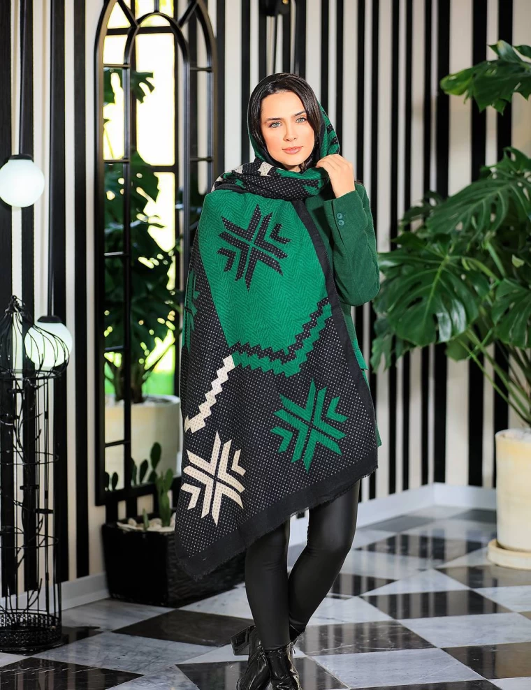 شال موهر ریشه پرزی عرض 70 کد 6322