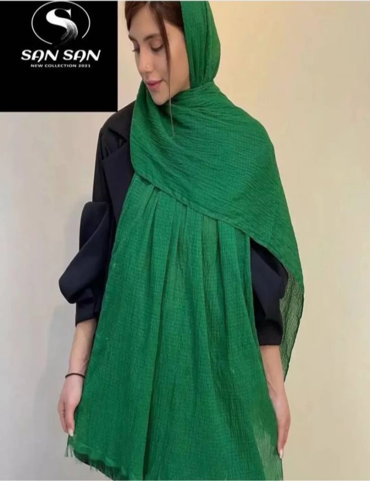 شال پفکی ریشه پرزی عرض 80 کد 6603