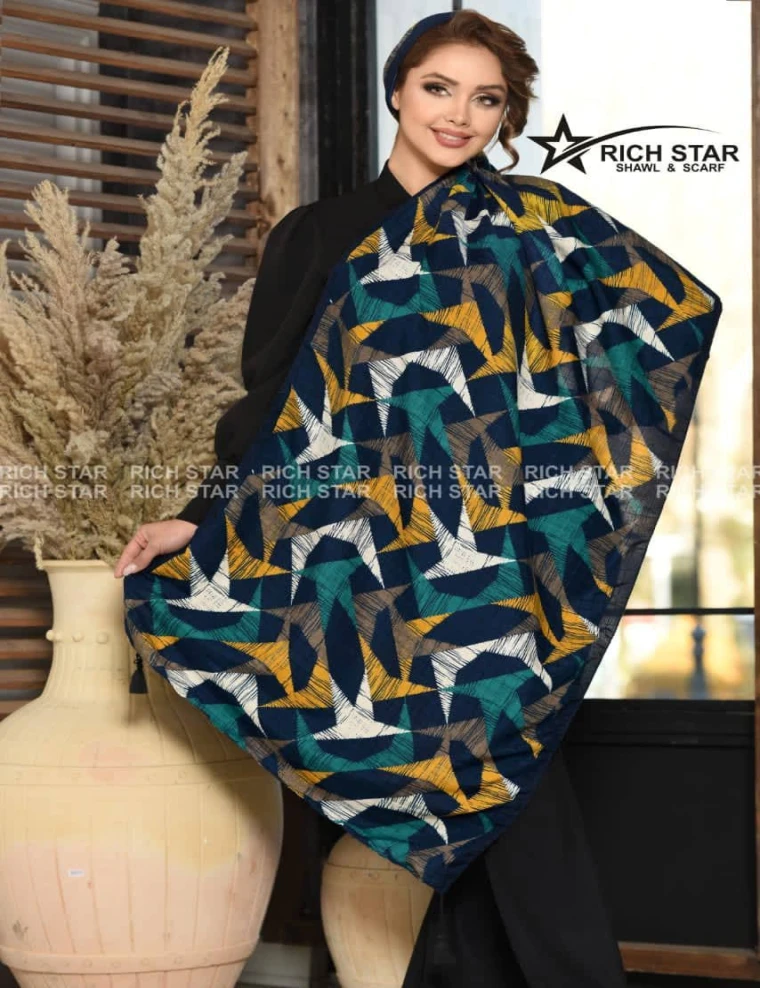 شال نخی بهاره منگوله دار 0352