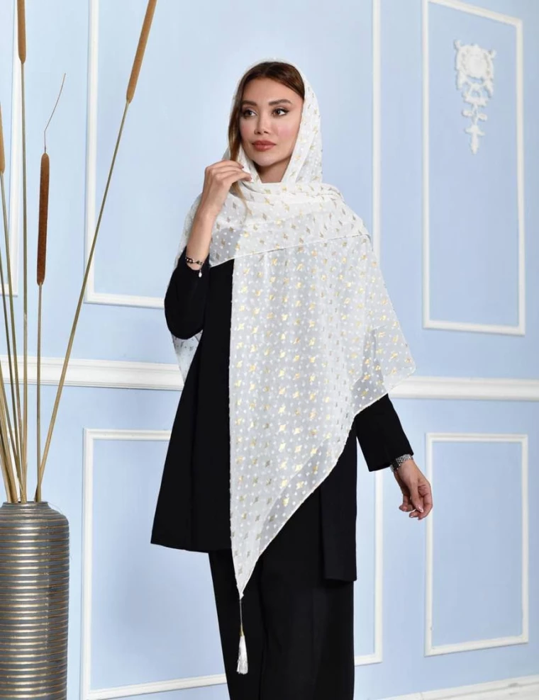 شال طلاکوب سوزنی کد 8812