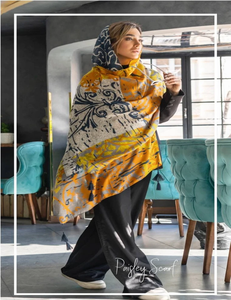 شال نخی منگوله دار 0652