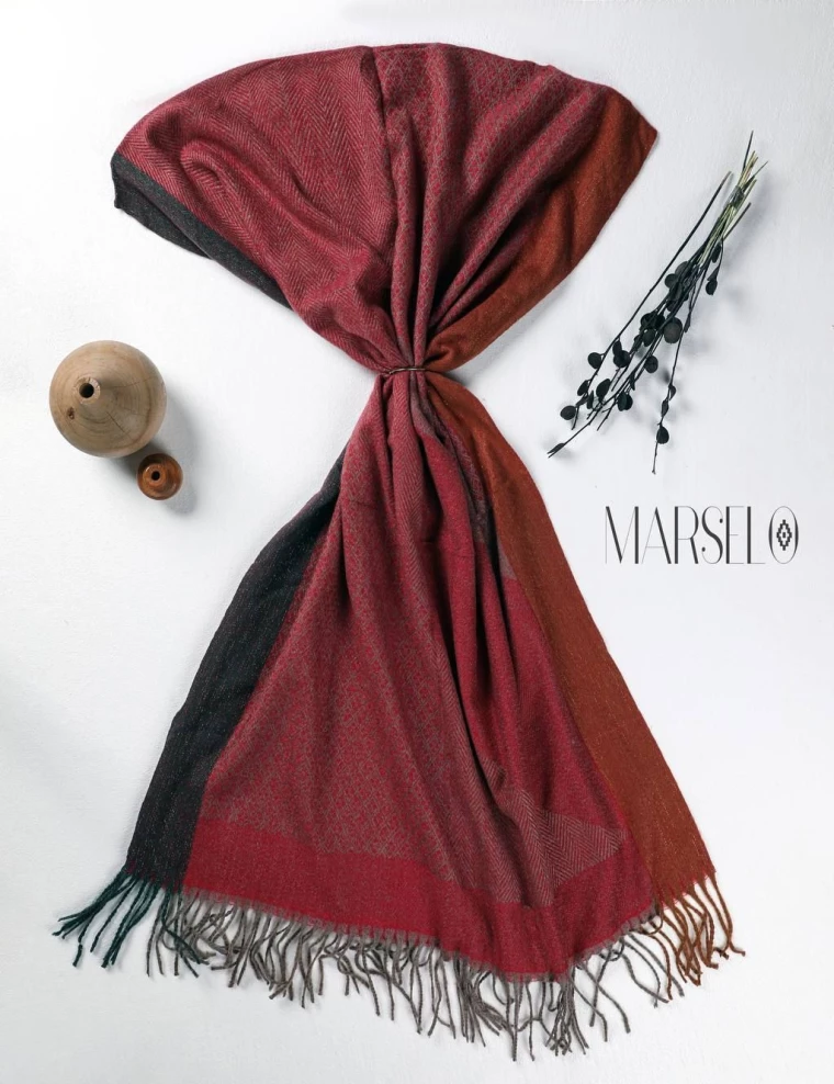 شال موهر وارداتی ریشه دار کد 10507