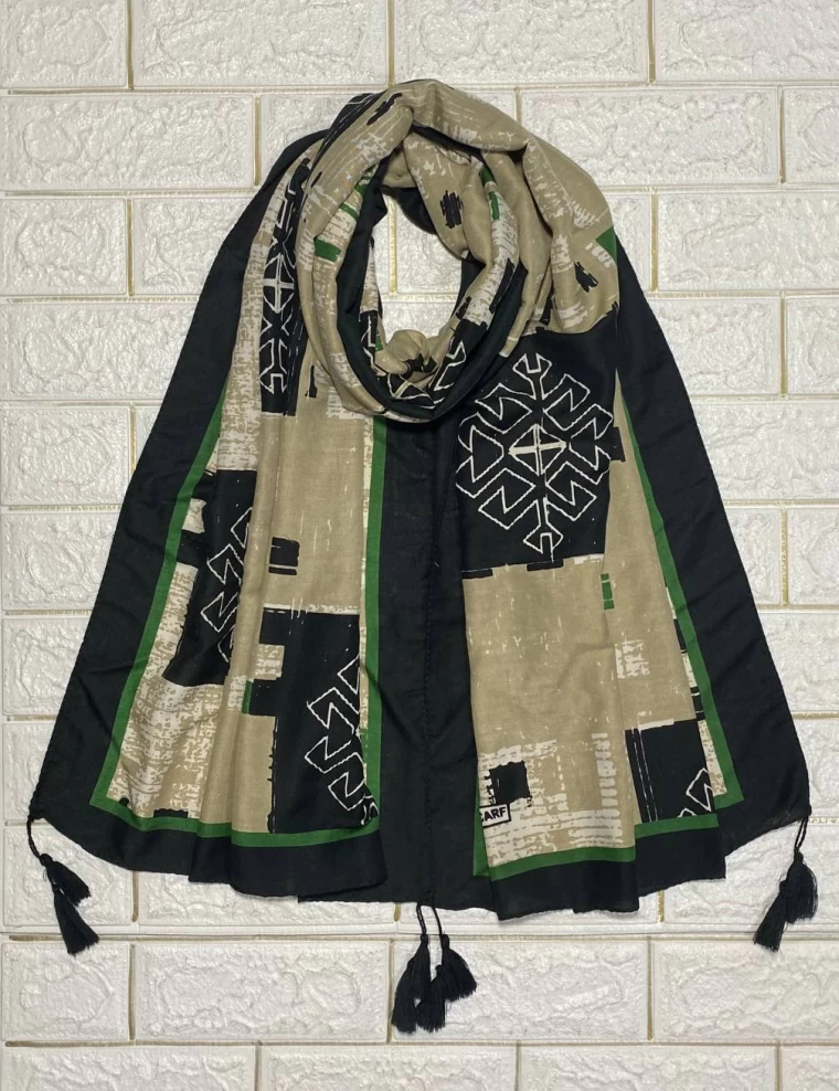 شال نخی منگوله دار عرض 75 کد 8191