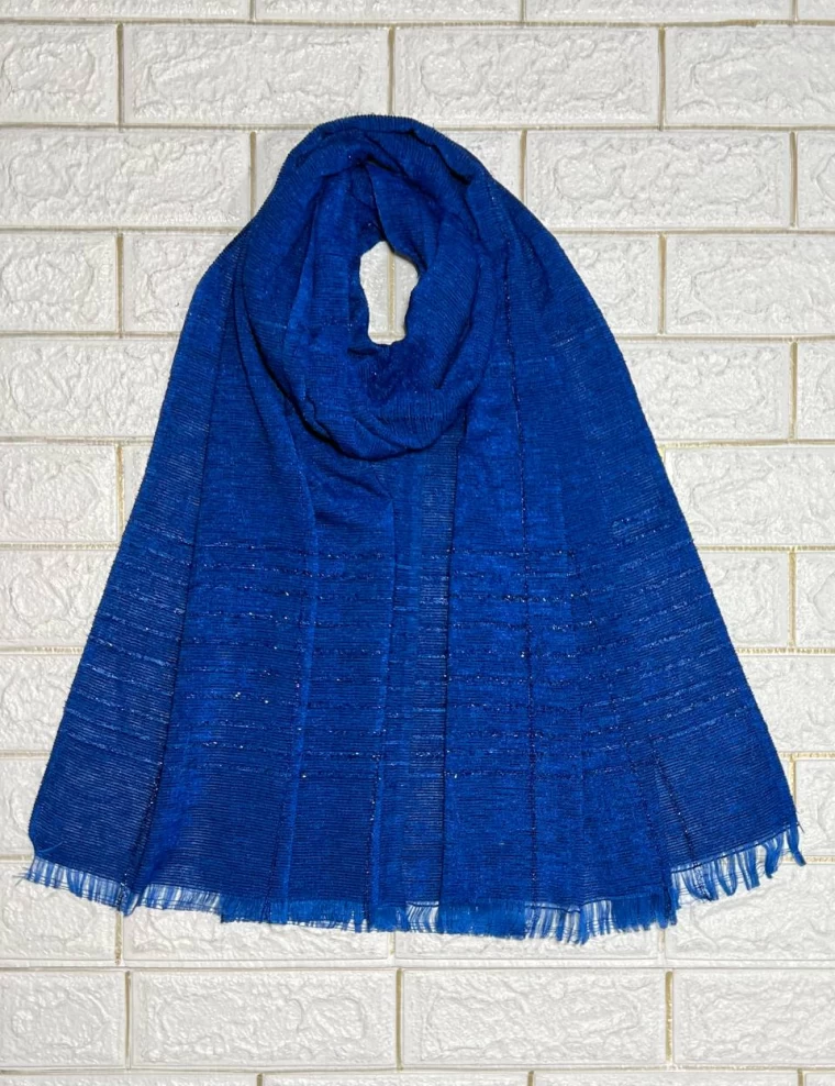 شال کبریتی لمه دار پاییزه ریشه پرزی عرض 60 کد 6749