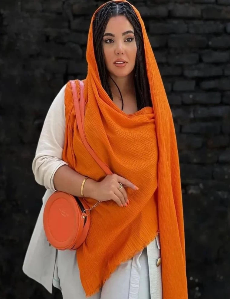 شال پفکی ریشه پرزی عرض 80 کد 6600