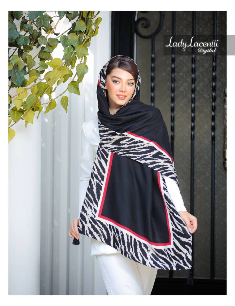شال موهر منگوله دار عرض 75 کد 5555