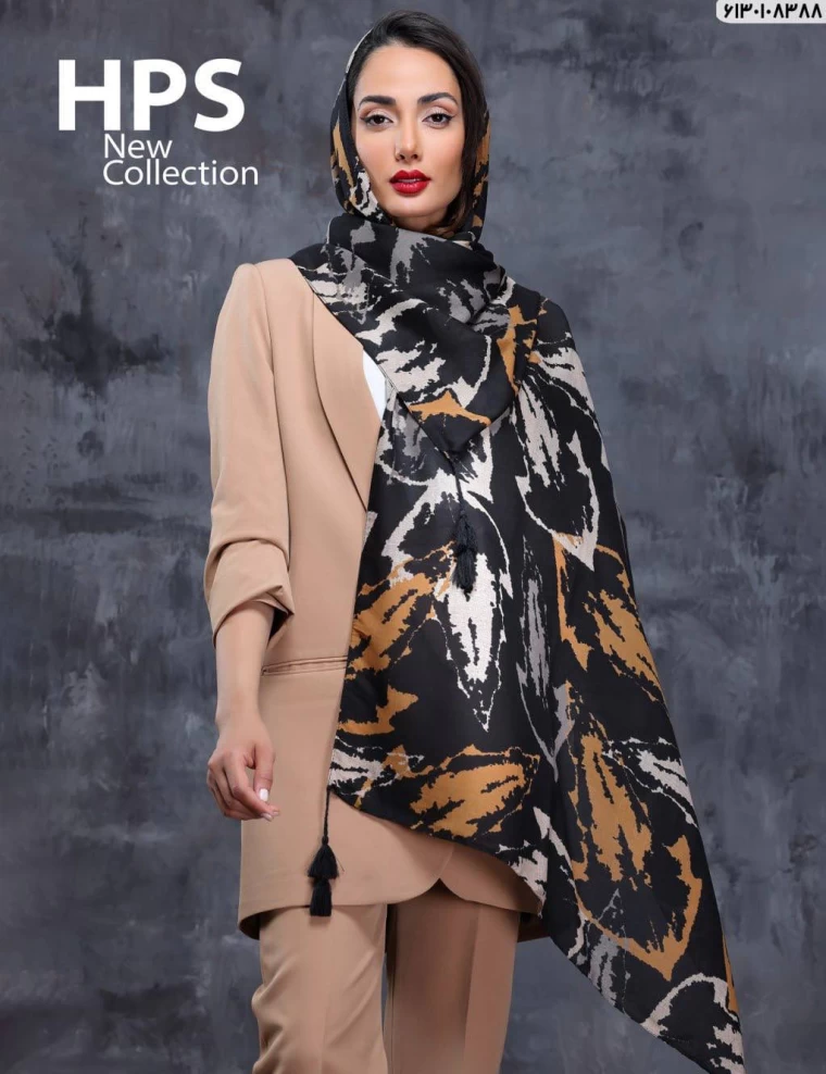 شال نخی ترک منگوله دار عرض 75 کد 6130108388