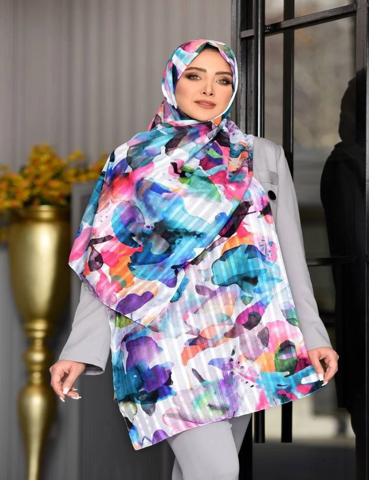 شال نخی لمه عرض 80 کد 8414