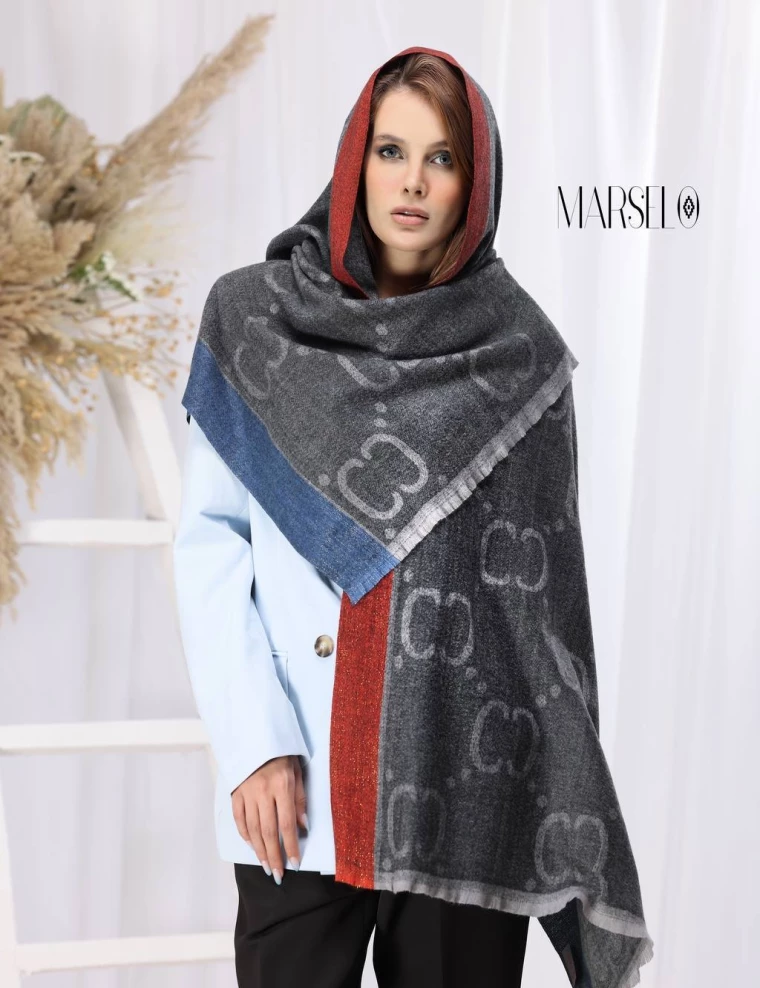 شال موهر وارداتی ریشه دار کد 10513