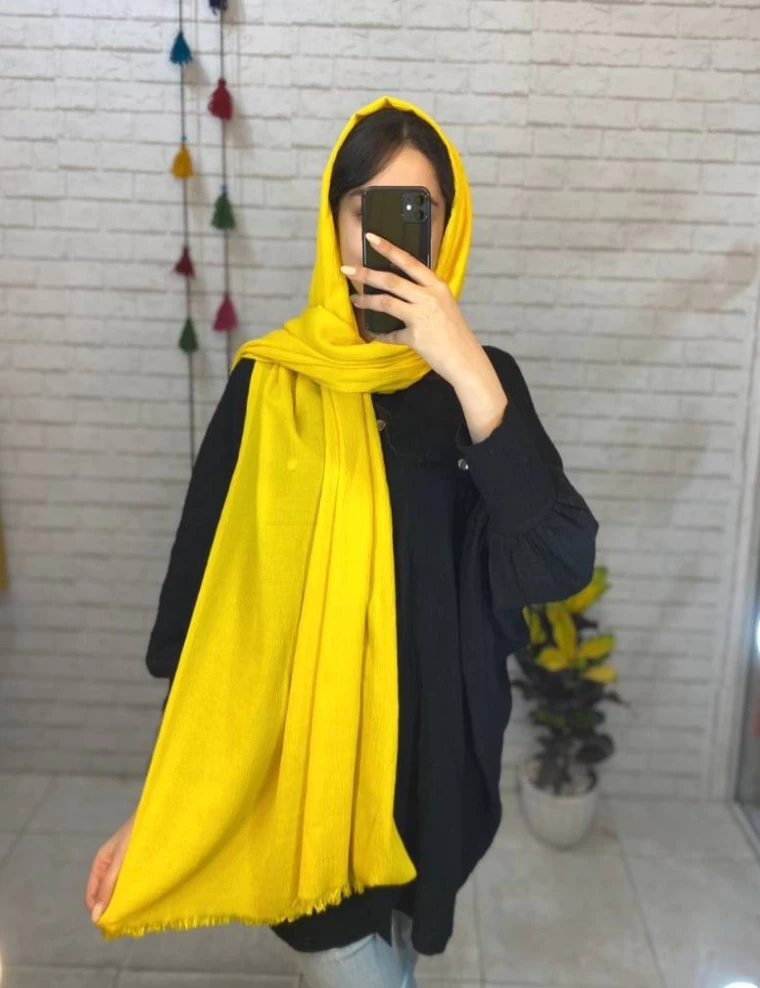 شال پفکی ریشه پرزی عرض 80 کد 6179