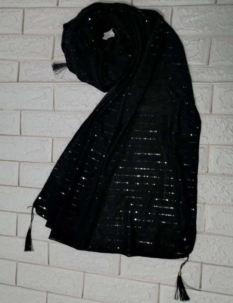 شال مشکی مجلسی کد 8776