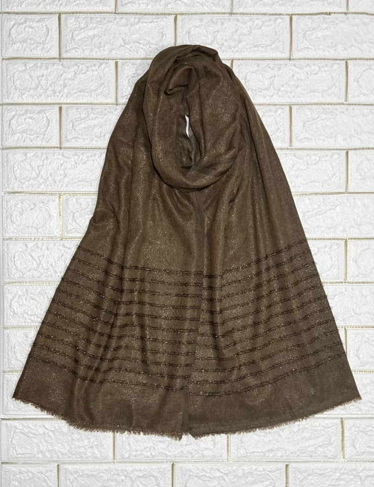 شال کبریتی لمه دار پاییزه عرض 80 کد 6580