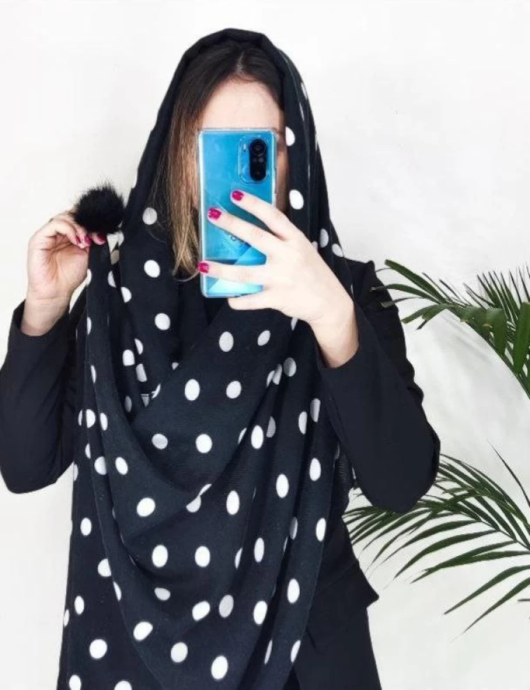 شال موهر پوم دار عرض 75 کد 6299