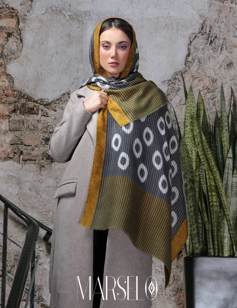 شال موهر ریشه دار عرض 75 کد 5461
