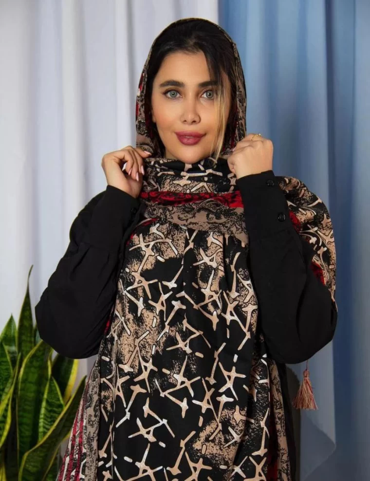 شال نخی منگوله دار عرض 75 کد 6568