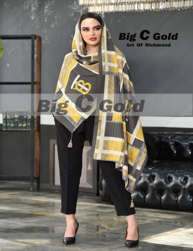 شال نخی منگوله دار عرض 75 کد 8558