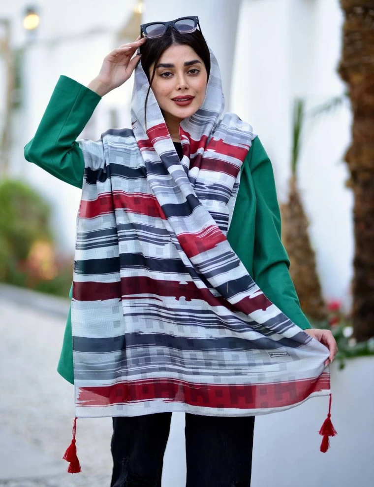 شال نخی منگوله دار کد 8961