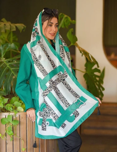 شال نخی منگوله دار عرض 75 کد 8516