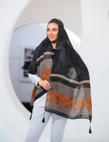 شال ژاکارد یونیک منگوله دار کد 8881