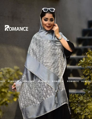 شال مجلسی شاین دستک کار شده عرض 75 کد 5382
