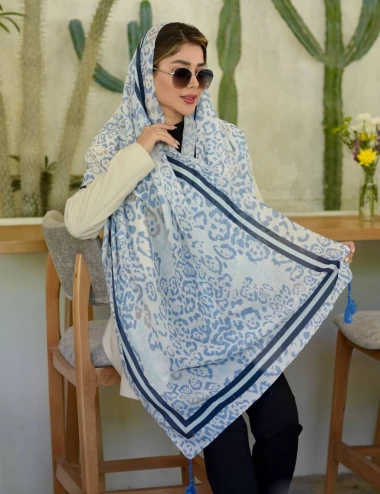 شال نخی منگوله دار عرض 75 کد 8671