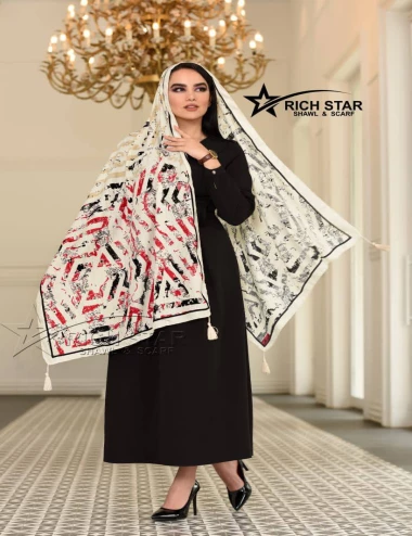 شال نخی بهاره منگوله دار کد 8754