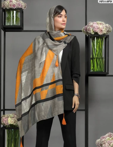 شال نخی سوزنی منگوله دار عرض 75 کد 61210108316