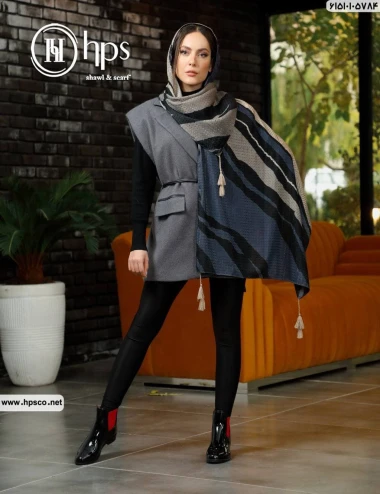 شال نخی سوزنی منگوله دار 61510105784