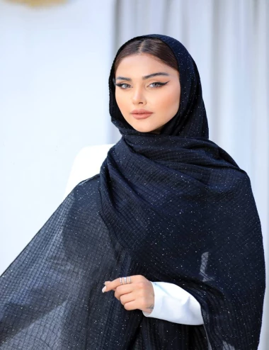 شال پلیسه اکلیلی منگوله دار کد 10183