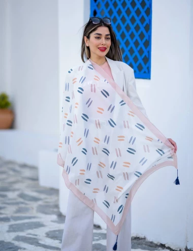 شال نخی منگوله دار کد 10084