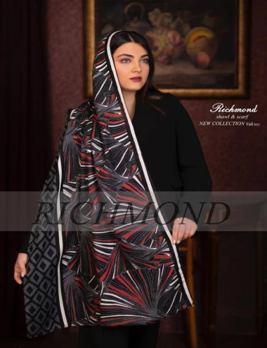 شال نخی پارچه نگینی ریشه پرزی0248