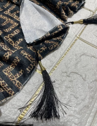 شال مخمل مجلسی منگوله دار عرض 80 کد 5887