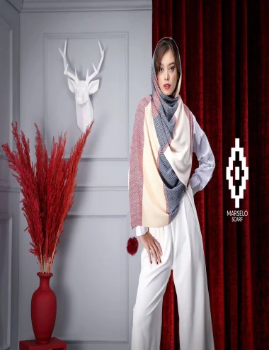 شال موهر وارداتی پوم دار کد 10402