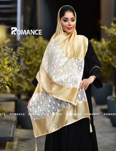شال مجلسی شاین دستک کار شده عرض 75 کد 5382