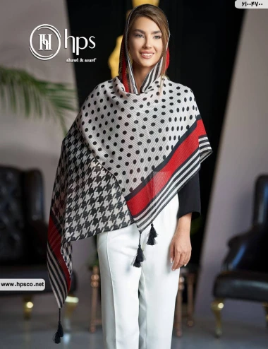 شال نخی ژاکارد منگوله دار 61004700