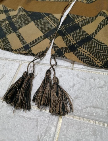 شال نخی بهاره منگوله‌دار کد 8802