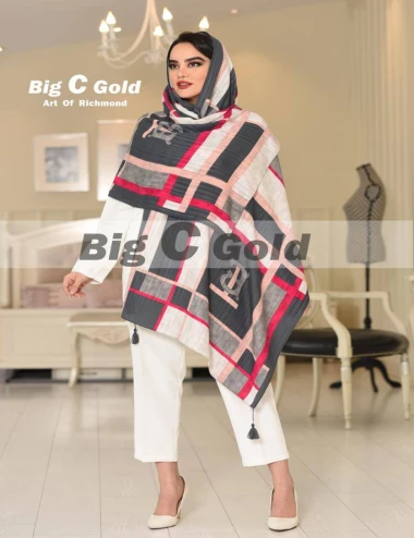 شال نخی منگوله دار عرض 75 کد 8558