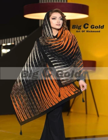 شال نخی ژاکارد منگوله دار 0643